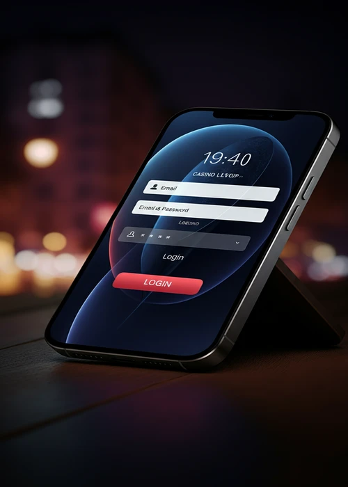 Screenshot der Anmeldeoberfläche von Impressario Casino mit Feldern für Benutzernamen, Passwort und dem sicheren Login-Button